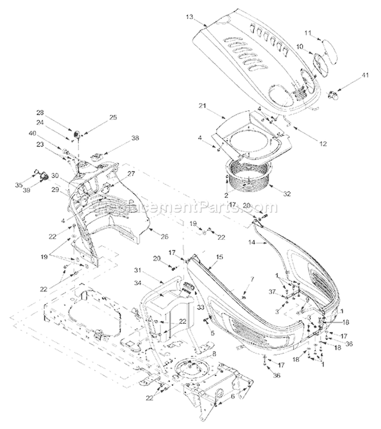 Page F Diagram and Parts List for 13BD604G401 2002 Yard Man Lawn Tractor